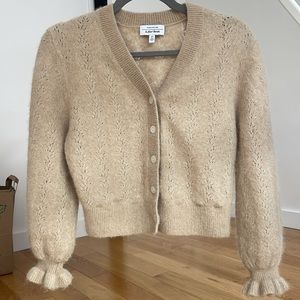 & Other Stories Paris Atelier Cream Beige cropped button up sweater cardigan EUC